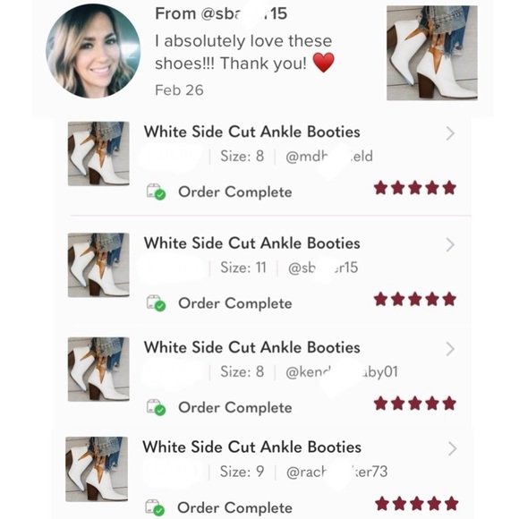 White Side Cut Ankle Booties - Picture 5 of 7